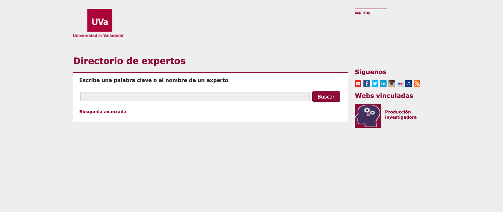 Directorio de expertos - Investigacion - Universidad. de Valladolid